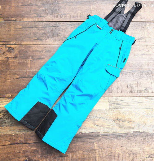 Autumn and winter children and babies outdoor bib ski pants for boys and girls windproof, waterproof and warm assault cotton pants trade sky blue 40 2T suitable for heights around 90