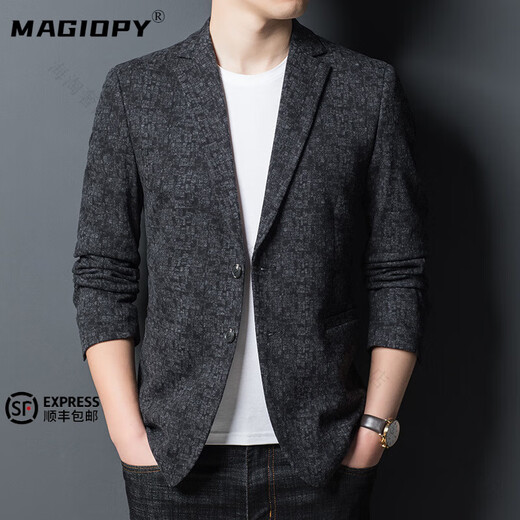 MAGIOPY luxury high-end brand casual suit jacket for men spring and autumn new business young and middle-aged suit men's single suit top black gray high-end gift box M 170 high-end gift box