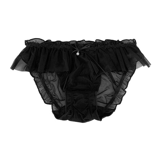 Universal sweet lace underwear for women, thin, sexy spliced mesh bow, transparent low-waist briefs, light pink, 12% off for orders of 5 pieces L