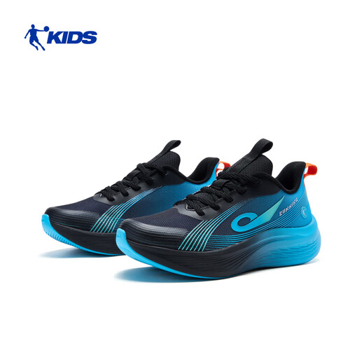 Jordan men's running shoes, children's spring and autumn lightweight 3.0 cushioning technology sports shoes, black/blue 35