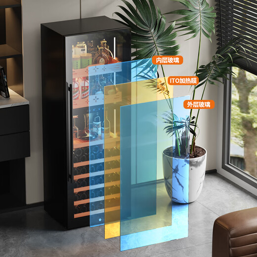 Bai Kailun red wine cabinet constant temperature wine cabinet air-cooled constant temperature moisturizing household wine cabinet large capacity air-cooled frost-free wine Moutai humidity-controlled display cabinet fruit drinks and wine first-level energy efficiency dual temperature | full red wine 420L 1.8 meters large capacity first-level energy efficiency