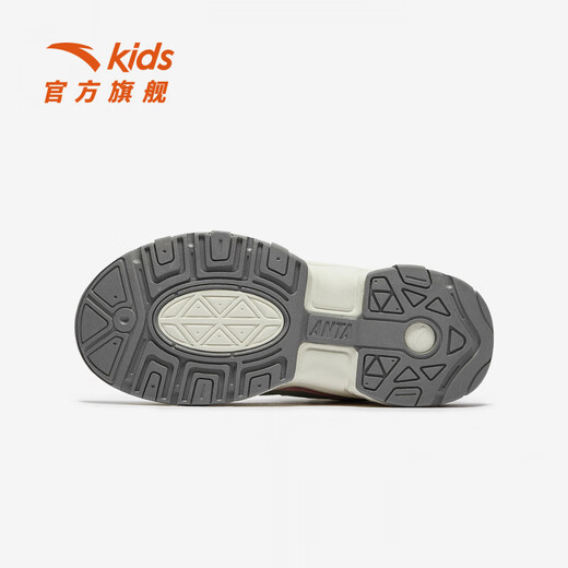 ANTA Children's Cotton Shoes for Big Girls and Little Elephant Shoes 2025 Autumn and Winter New Product Velvet Velcro High Top Snow Boots Ivory White/Hydrogen Oxygen Green/Rubber Powder-1 35