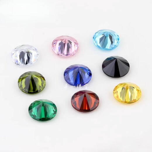 Fat Donglai same style tanzanite loose stone round color crystal zirconium multi-color main stone combination artificial gemstone tip black crystal zirconium round 3mm (5 pieces)