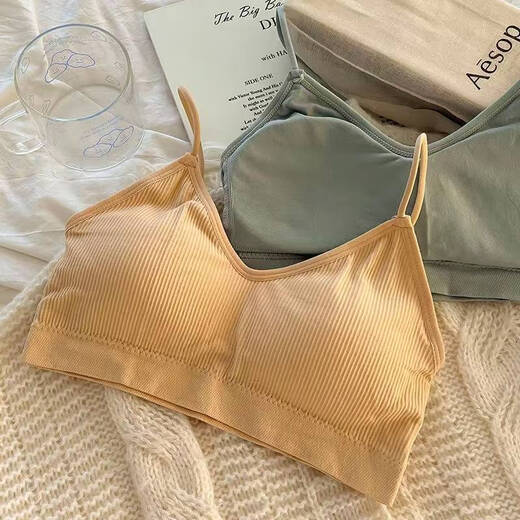 Clolv kissCK girl's beautiful back sports tube top without rims underwear camisole anti-exposure small breast push-up student bra three-piece black + white + gray S 70-90Jin Jin equals 0.5 kg