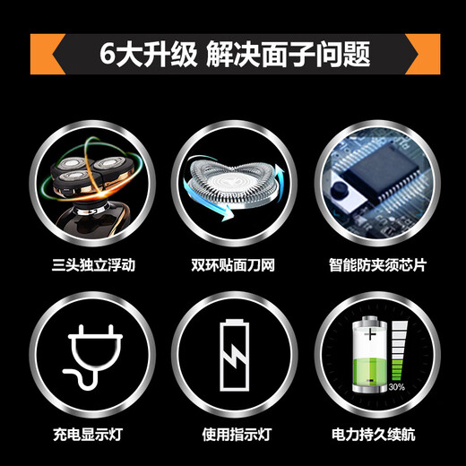 京东快递自运营剃须刀电动男士 2025新款小钢炮不留胡渣官方旗舰店原装正品剃须刀热卖第一刮胡子 银色 标配+刀头+鬓发器+洁面仪