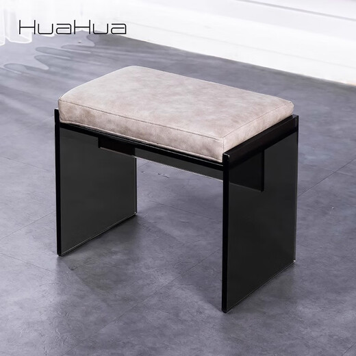 Fantasy Acrylic Shoe Changing Stool Wabi Style Dressing Stool Upholstered Piano Bench Stool Light Luxury Creative Home Porch Transparent Color 48cm