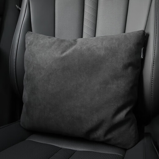 BIMLL BAlcantara car pillow quilt dual-purpose folding car sleeping pillow rear children's car sleeping artifact pillow quilt 4914 truffle brown 1 piece