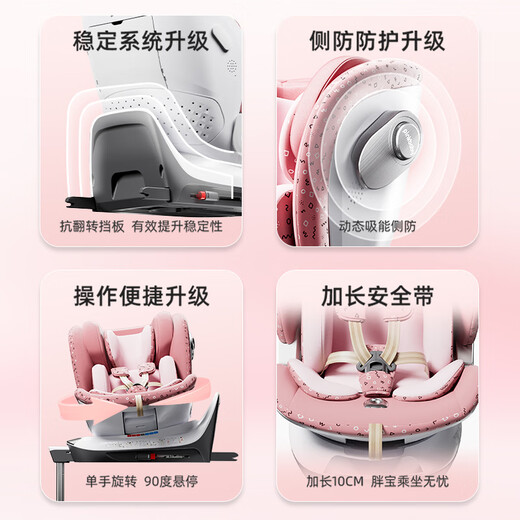 pink baby新品上市宙斯-S Pro儿童安全座椅0-12岁婴儿宝宝车载用德国E1认证 宙斯-S Pro普通款星辰灰