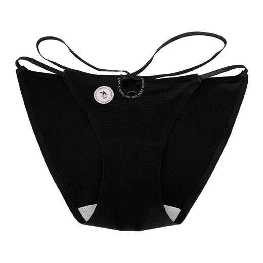 Universal Pure Desire Ice Silk Girl Sexy Underwear Hollow Breathable Cross Strap Covering Hips Low Waist Briefs 12% off on purchases of 5 pieces or more L