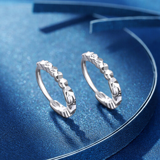 Wanfulong genuine pure PT950 platinum earrings for women platinum sparkling commuting versatile earrings for girlfriend and wife 2025 new PT platinum 950 one thing one certificate one pair 1.38g