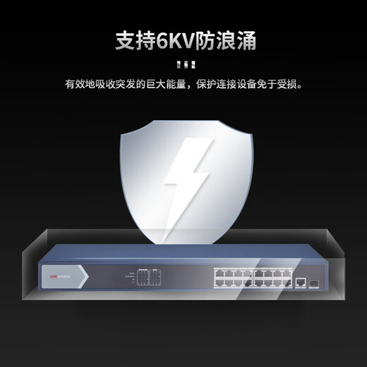 海康威视（HIKVISION） 机架式全千兆高功率PoE交换机企业级交换器监控网络网线分线器分流器网络交换机千兆交换机 【特价促销】DS-3E0518PF-E