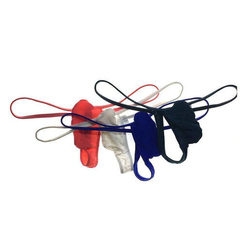 Tiangang Pharmaceutical Valentine's Day classic personality upturned men's thong striped ice silk low-waist thin belt sexy men white M2 points 0-2 points 2 feet