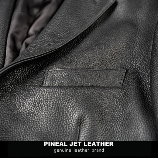 PJL new men's suit classic high-end deerskin casual fashion leather jacket black M (130Jin Jin is equal to less than 0.5kg)