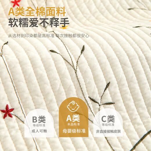 MUJI pure cotton sofa cushion 100% cotton seat cushion 2026 new style small fresh pastoral flowers high-end non-slip sofa cover ruffle Qingwan-beige maternal and infant grade 100% cotton 70cm*70cm