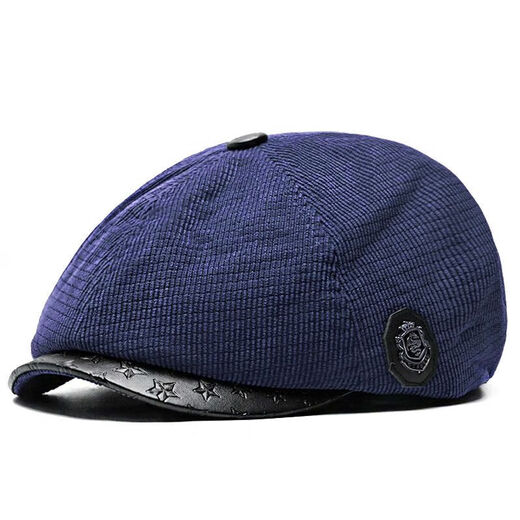Yunqiang newsboy hat men's retro corduroy newsboy hat men's autumn and winter British versatile painter's octagonal hat plus velvet to keep warm, light gray, one size fits all, suitable for head sizes 57-59