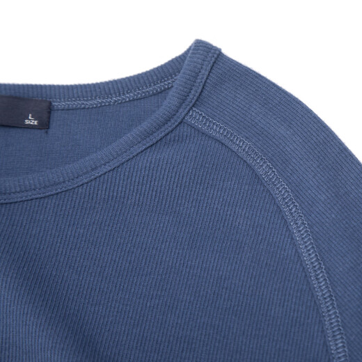 
Simple Henry shirt short-sleeved T-shirt men's solid color cotton open tie buckle Henry neckline thread tight body shirt summer blue M (about 60kg)