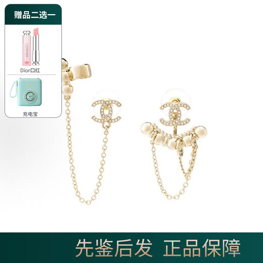 香奈儿（Chanel） 经典双C珍珠耳环 女士耳钉 女款 耳饰 送女友妈妈 节日 生日礼物 黄金链条AB7789-B07488-NG677