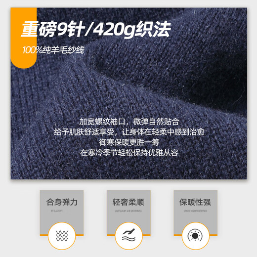 SHANSHAN Shanshan свитер из чистой шерсти, мужской тяжелый, толстый, теплый, повседневный вязаный топ, красный свитер для папы, черный, L/175