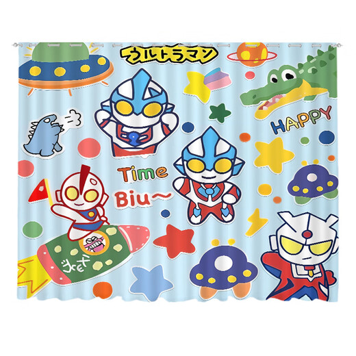 Ultraman Curtains Ultraman Curtain Cloth Blackout Hook Type 2025 New Cartoon Boy Children's Room Bedroom 1 Punch 3 meters wide one piece (height note) Default pricing unit 2