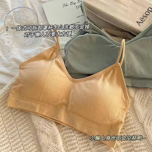 Clolv kissCK girl's beautiful back sports tube top without rims underwear camisole anti-exposure small breast push-up student bra three-piece black + white + gray S 70-90Jin Jin equals 0.5 kg