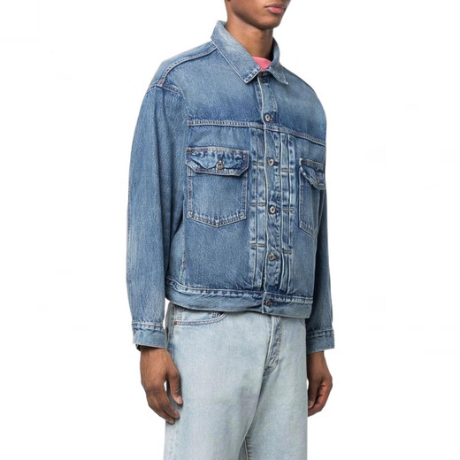 Levi's (Levi's) SS22 single-breasted solid color denim jacket men's blue blue M