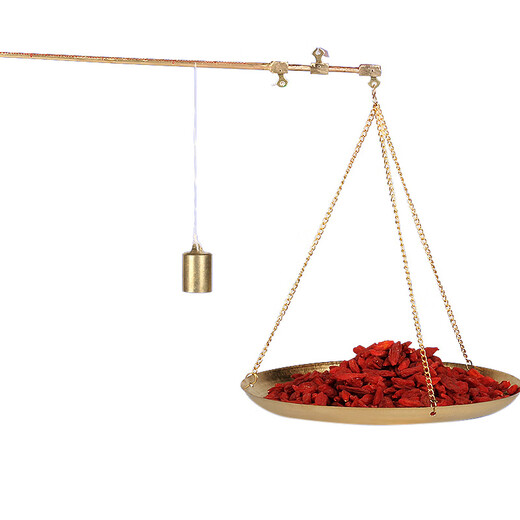Gram scale for weighing traditional Chinese medicine. Traditional Chinese medicine scale. Medicinal material scale. High-precision scale. Old pole scale. Small pole scale. Purchasing agent. All-copper model. Extra thick large disc. 1000 grams. Overall solid and thickened. All-copper.