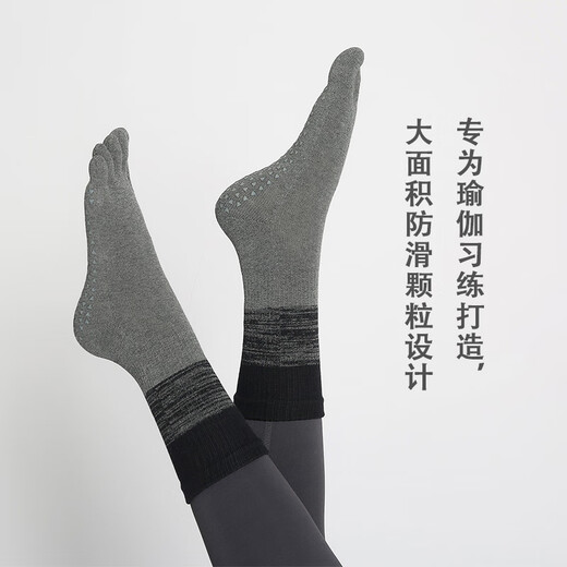 GBAF gradient non-slip yoga toe socks for sports and fitness Pilates special yoga split toe mid-calf socks for women green+red+purple blue_ Discount pack 3 pairs One size fits all (35-41)