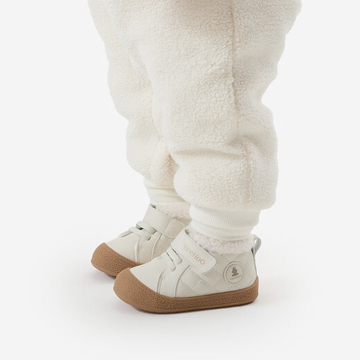 Ying's baby toddler shoes, winter casual cotton shoes, warm and velvet, versatile and comfortable shoes for boys, girls going out, off-white 22