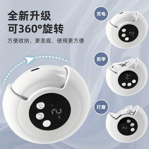 Shijanu New Nail Grinder Fully Automatic Nail Clipper for Household Children and Elderly 2024 New Trimmer Sweet Pink (Upgraded to Second Gear_ Nail Polishing and Polishing Two-in-One)