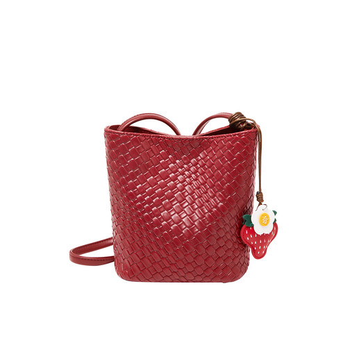 15MINS Bag 2025 New Niche Bucket Bag Woven Fashion One-Shoulder Messenger Bag Lightweight Girls Bag New Year’s Eve Gift