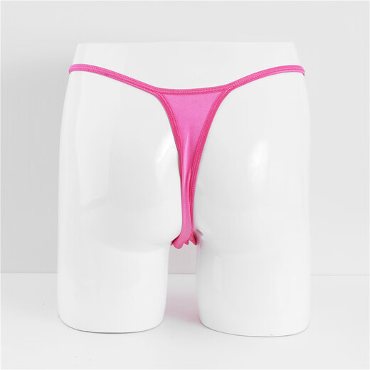 Sexy mini men's thong, simple and personalized hoop, fashionable low-waisted men's T-pants swimsuit underwear, black, one size fits all (65-88cm waist