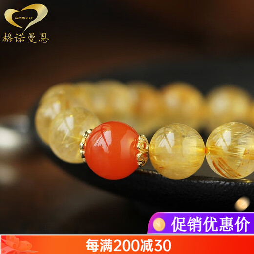 GONMCEAN Blonde Crystal Bracelet Zodiac Year Jewelry Zodiac Bracelet Female Gift 10mm Model Puxian Bodhisattva Dragon Snake