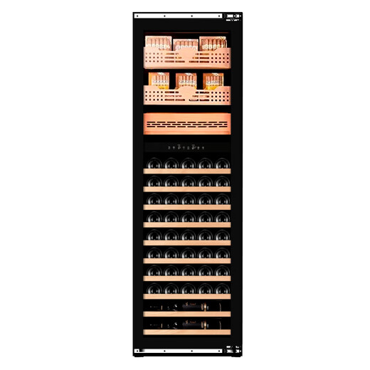 EREMITE JC308 external door embedded red wine cabinet constant temperature wine cabinet inlaid household red wine storage and fresh-keeping cabinet cold drink cabinet tea cabinet cigar cabinet red wine and cigar integrated cabinet/electric door opening 310L