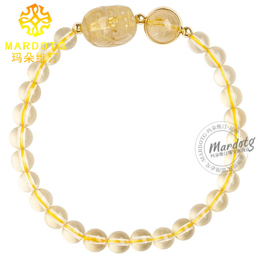 MARDOTG Citrine Bracelet Women's Blonde Crystal Pixiu Crystal Bracelet as a Gift for Girlfriend 8 - Pixiu Style