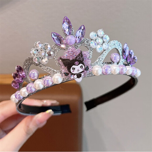 BARY REEF Girls' Frozen Hairband Elsa Crown Children's Girls Performance Cartoon Kurome Melody Crown Tiara Part 2 Elsa Princess Hairband