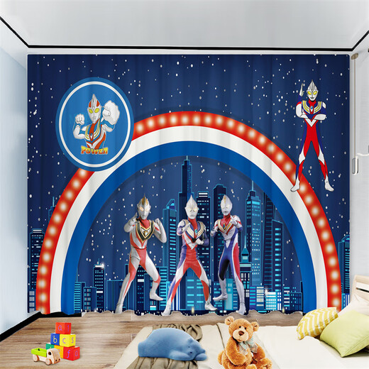 Ultraman Curtains Ultraman Curtain Cloth Blackout Hook Type 2025 New Cartoon Boy Children's Room Bedroom 1 Punch 3 meters wide one piece (height note) Default pricing unit 2
