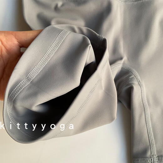 Ling Yuxun's bright-colored yoga pants are worn as outerwear, high-end nude butt-lifting Pilates cycling pants, running three-point bottoming fitness clothes, summer, black S