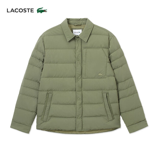 Crocodile (LACOSTE) Wang Yibo's same style LACOSTE French crocodile men's lapel goose down jacket | BH0709 BMY/khaki green S 44 /165