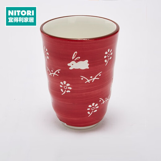 NITORI Yideli Home Retro Creative Japanese Tea Cup Home Personalized Water Cup Coffee Cup White Rabbit Japanese Tea Cup Red