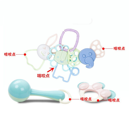 Yoshida Hisamori Boiled Rattle Toy Baby Teether Toy Manhattan Ball Hand Catch Ball Baby Hand Catch Ball + Banana Teether + Chain