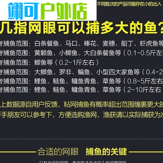 Fangruo fishing net hand throw net three-layer floating net with fingers - 1.5 fingers 2 fingers - 6 fingers fishing net pull net with hanging sub-fish net three layers - floating net 1.5 meters 15 meters 3 fingers