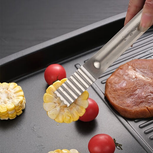 Qinkai long-handled stainless steel Korean barbecue tongs barbecue food steak cooking buffet small tongs kitchen household small barbecue tongs