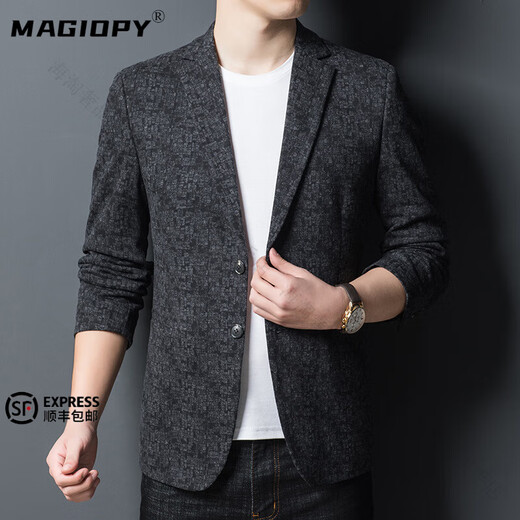 MAGIOPY luxury high-end brand casual suit jacket for men spring and autumn new business young and middle-aged suit men's single suit top black gray high-end gift box M 170 high-end gift box
