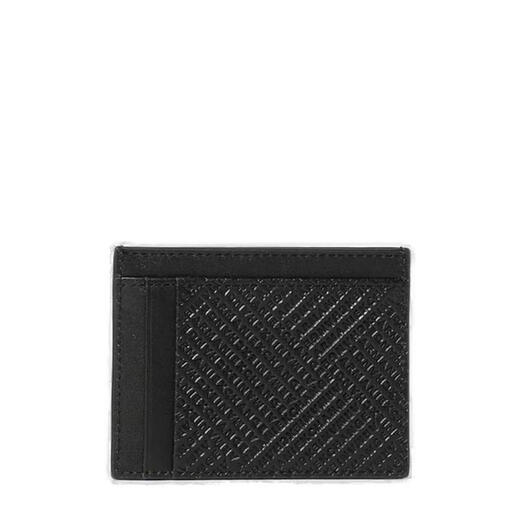 Armani FW25 Light Luxury Men's Twill Card Holder Black One Size