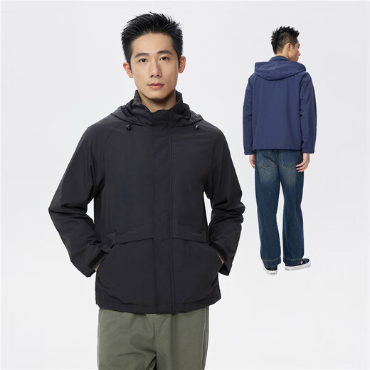 Giordano lightweight windproof jacket men's autumn and winter mesh raglan sleeve hooded windbreaker jacket 13075130