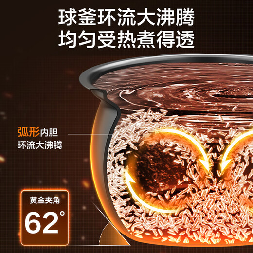 SUPOR national subsidy 0-coated spherical kettle electric pressure cooker 5L double tank fully automatic intelligent reservation touch control SY-50YC5011Q rice cooker pressure cooker for 4-6 people