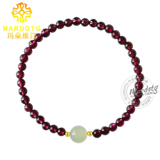 MARDOTG Purple Tooth Black Garnet Bracelet Women's Crystal Bracelet as a Gift for Girlfriend Jewelry Garnet 10MM Bead Diameter