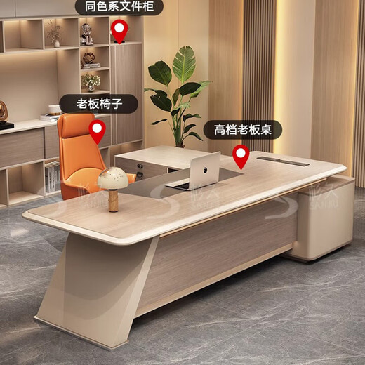 Desk boss table light luxury lacquered desk simple modern high-end manager office president table 1.6 meters boss table