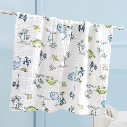 Baby cotton gauze bath towel super silent household cartoon blanket newborn bath towel wrap quilt maternity bag Animal World gauze bath towel 110*110cm