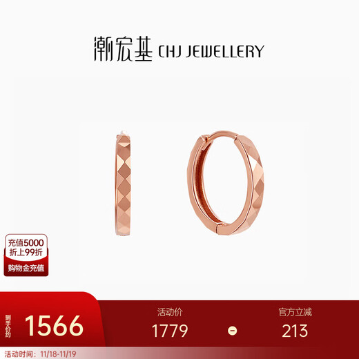 Chao Acer to Jane 18K gold earrings for women, rose gold earrings, ring geometry, birthday gift for girlfriend YD, one pair